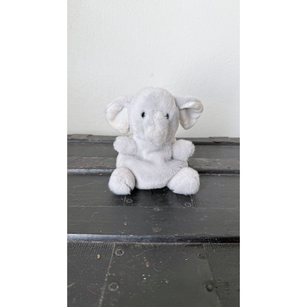 Aurora World Gray Elephant Plush Stuffed Animal Bean Bag Toy 6" - Picture 2 of 8